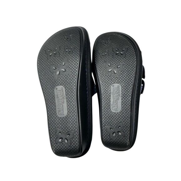 Alegria blue floral leather adjustable slide Julee sandal size 37 (7-7.5). NWOT - Picture 7 of 10